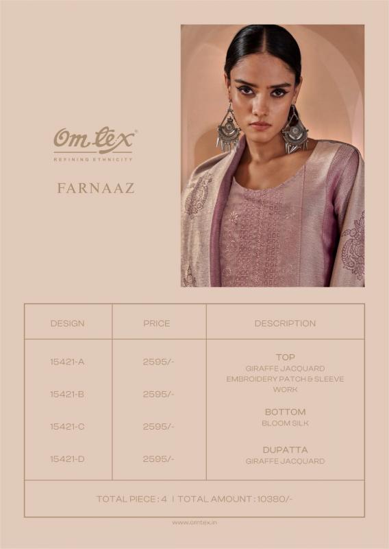 Omtex farnaaz embroidery dress material wholesale